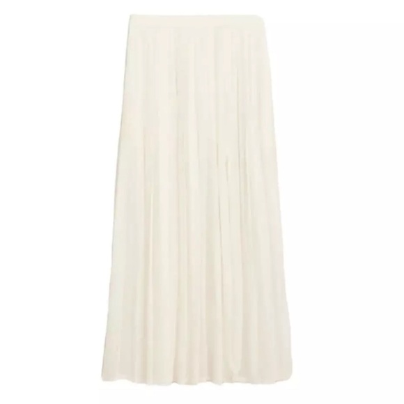 J Crew Chiffon Maxi Skirt Off-White Size 6 NWT - Picture 3 of 5